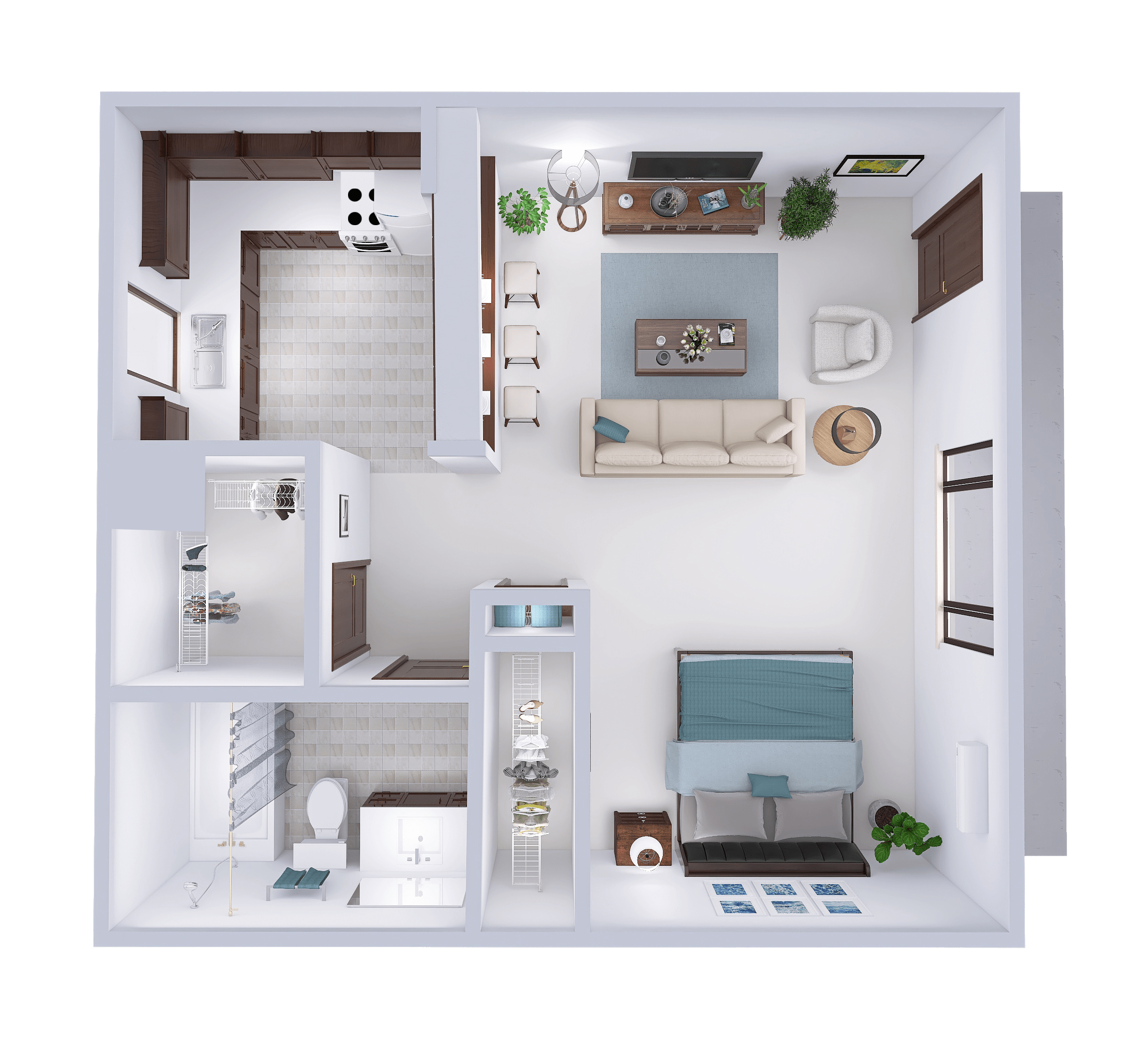 Floor plan for studio, 1 bath, 469 sqft
